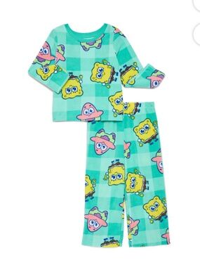 SpongeBob SquarePants Unisex Toddler MicroFleece 2 PC Pajama Set Size 5T NWT